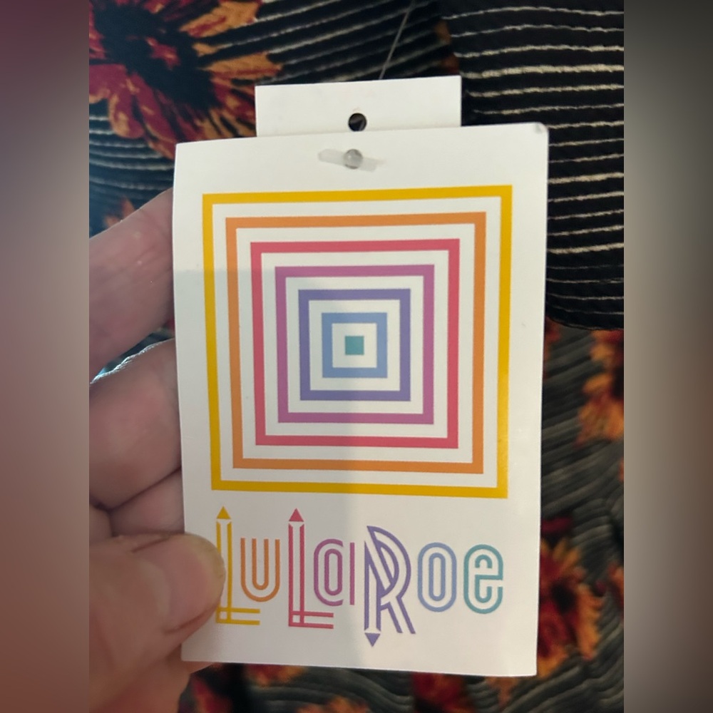 LuLaRoe Amelia Size L Womens Dress Black Yellow Sunflowers New NWT 14-16 - Picture 6 of 7